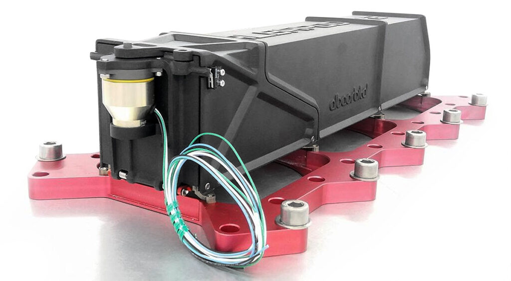 Il sistema di rilascio AlbaPod 2.0 realizzato da CRP Technology in stampa 3D e Windform® XT 2.0 durante la certificazione pre-volo. Courtesy of Alba Orbital
