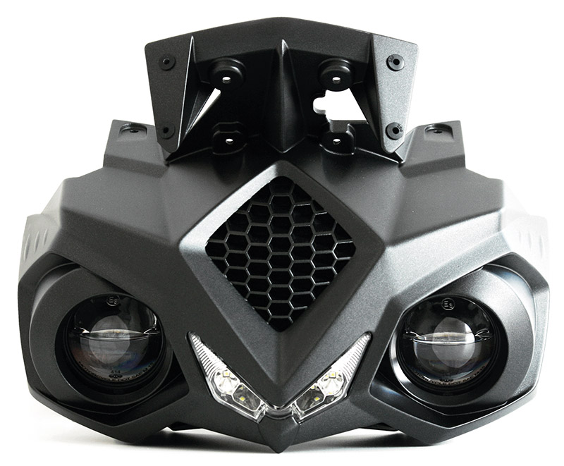 Maschera-faro in stampa 3D per moto elettrica Energica Eva rifinito e utilizzato per serie di pre-produzione