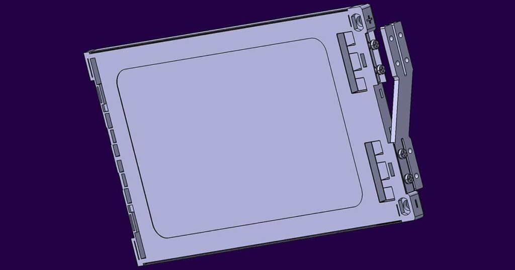 Pouch cell (screenshot) with 3D printed casing and cooling system. The casing has been manufactured in Windform® FR2 flame-retardant + glass-fiber reinforced composite material