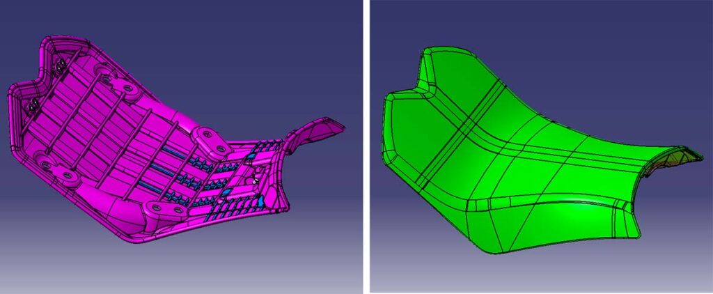 Rendering sella e telaietto (base sella) di Energica EGO