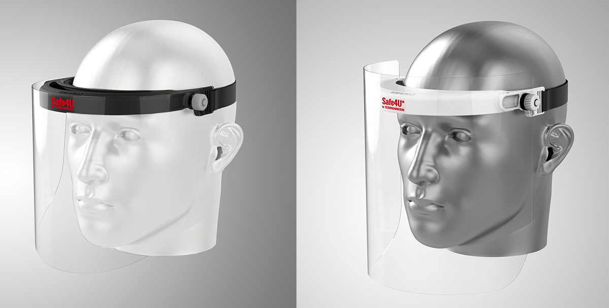 Safe4U. 3D printed visor frame for protective face shields