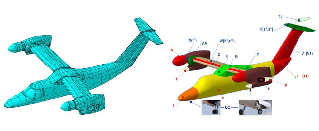 AW 609 wind tunnel model: first attempt of components identification. Courtesy of Leonardo HD