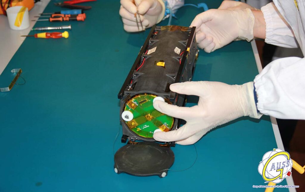 Last phase of the TubeSats integration. Courtesy GAUSS srl