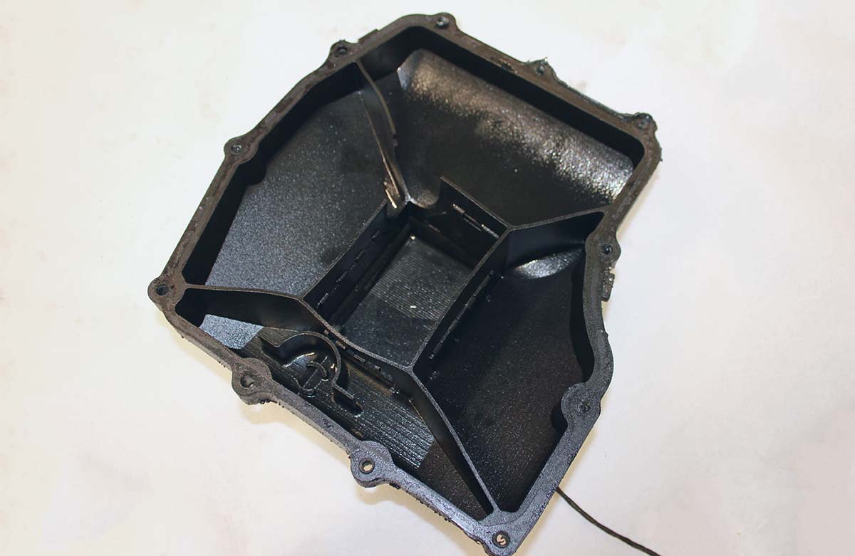 3D printed oil pan in Windform XT 2.0. University of Victoria’s Formula SAE race cars 2017- 2018