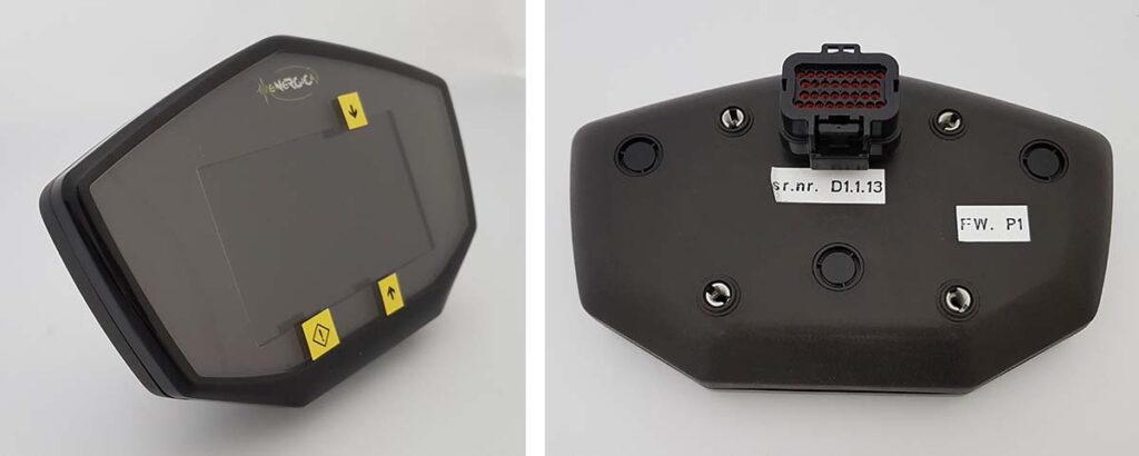 Third prototype of the dashboard with edge details (hybrid version: plastic injection upper part, lower part in Windform LX 3.0)