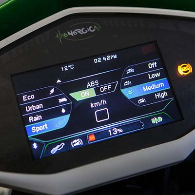 3D printed dashboard for Energica full electric motorcycle reinvented throughout Windform materials and advanced AM technology