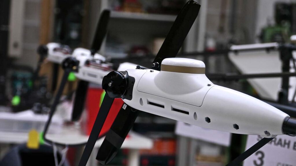 3D printed SARAH drone parts manufactured in Windform composite material using Powder Bed Fusion process for polymers