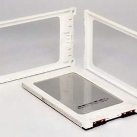 3D printed pouch cell casings manufactured by CRP Technology using selective laser sintering technology and Windform® FR2 for testing. User/client: Energica Motor Company