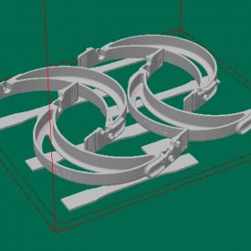 Screenshot della costruzione degli archetti della visiera Safe4U in Windform® FX BLACK