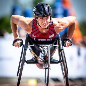Tatyana McFadden in gara. Crediti: Tobias Lackner
